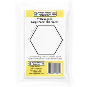 1 inch Paper Pieces Hexagons Bulk Pack of 600 Templates HEX100L